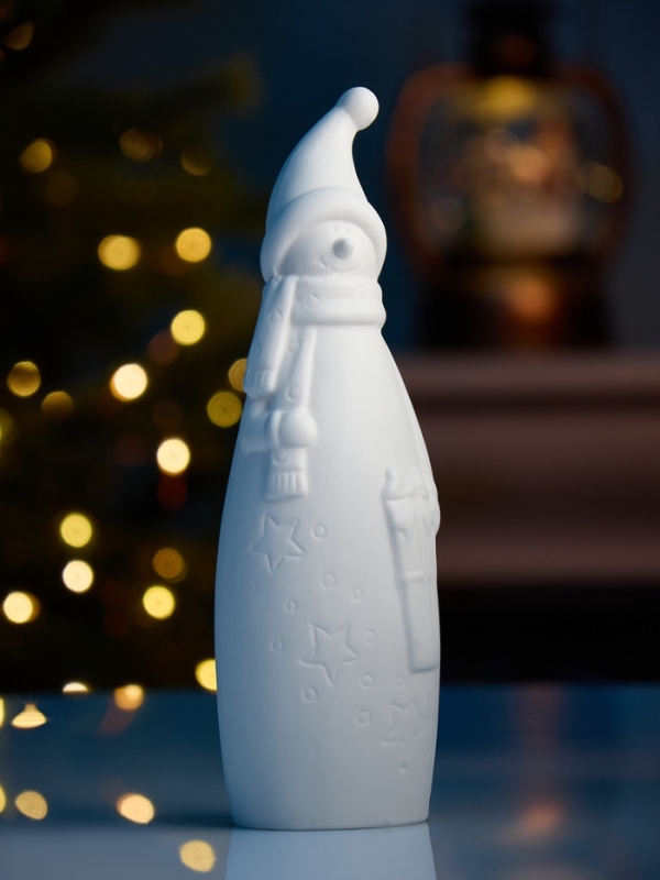 Светодиодная фигура Светодиодная фигура "Снеговик в колпаке" 6х5.5х19.8 см, 1 LED, LR44x3(в компл.), свечение тёплое белое