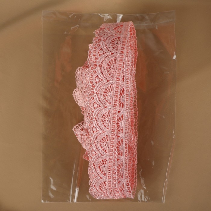 Кружево гипюровое, 35 мм × 11 ± 1 м, цвет нежно-розовый Кружево гипюровое, 35 мм × 11 ± 1 м, цвет нежно-розовый