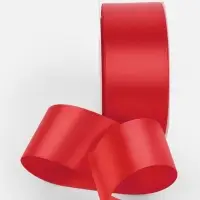 Лента атласная TEIRA, двухсторонняя, 38 мм, 25&plusmn;1 м, красная №0250