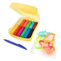 Пластилин мягкий (восковой) 12цв 180г "Кроха" в контейнере, формочки + стек