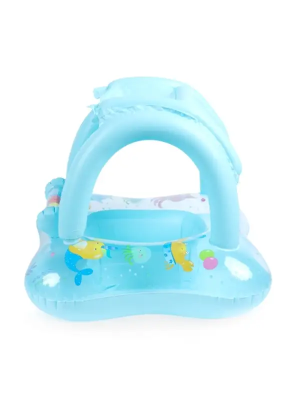 Круг для плавания детский с погремушкой 70 см, цвет голубой