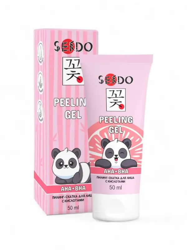 Пилинг-скатка для лица Sendo с кислотами AHA + BHA, 50 мл Пилинг-скатка для лица Sendo с кислотами AHA + BHA, 50 мл