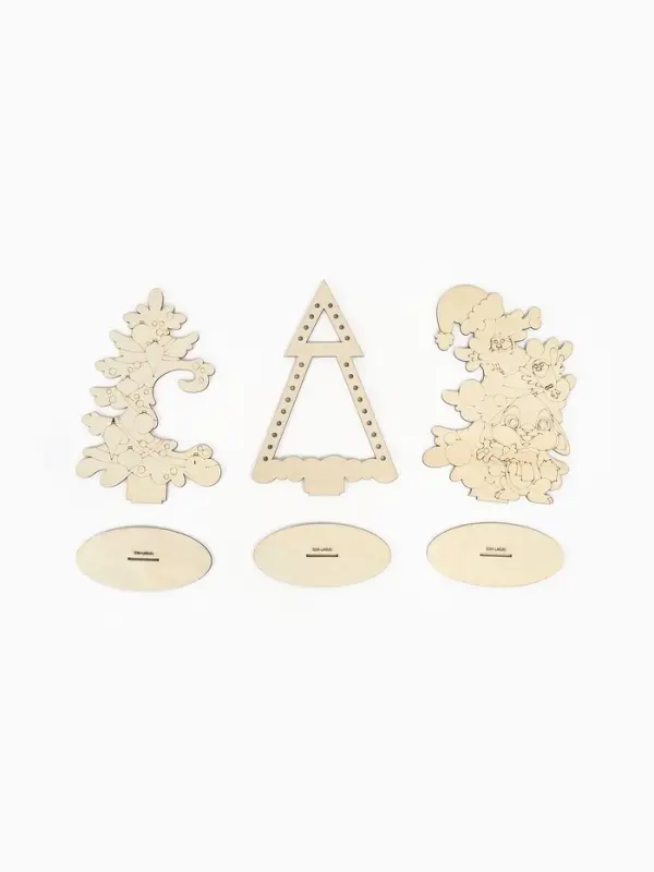 Роспись по дереву на новый год. Игровой набор для детей &laquo;Нарядные елочки&raquo;, набор для творчества