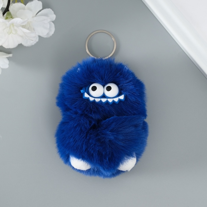 Пушистик на кольце Пушистик на кольце "Монстр зубастик" синий 10х8х8 см