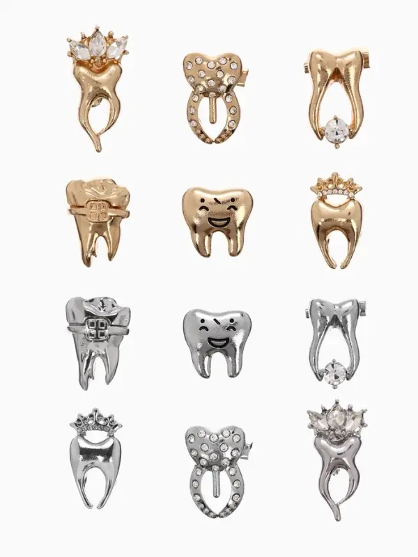 Брошь &laquo;Зуб&raquo;, форма МИКС, МИКС, (неделимая фасовка 12 шт. цена за шт.)