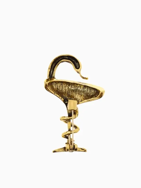 Брошь &laquo;Змея в геральдике&raquo;, знак, 4.4 см, цвет чернёное золото