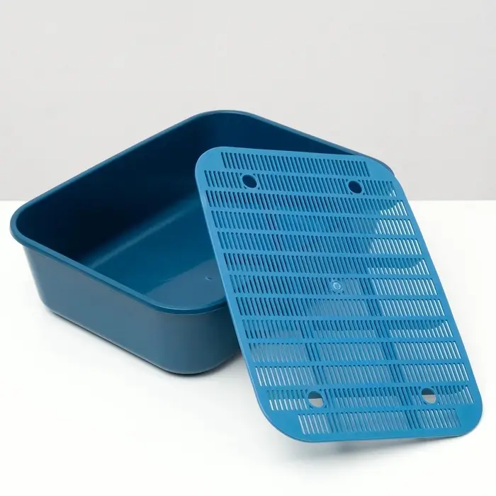 Туалет для кошек &laquo;Сима&raquo; FIX, 29&times;38&times;10.5 см, с сеткой, пластик, синий