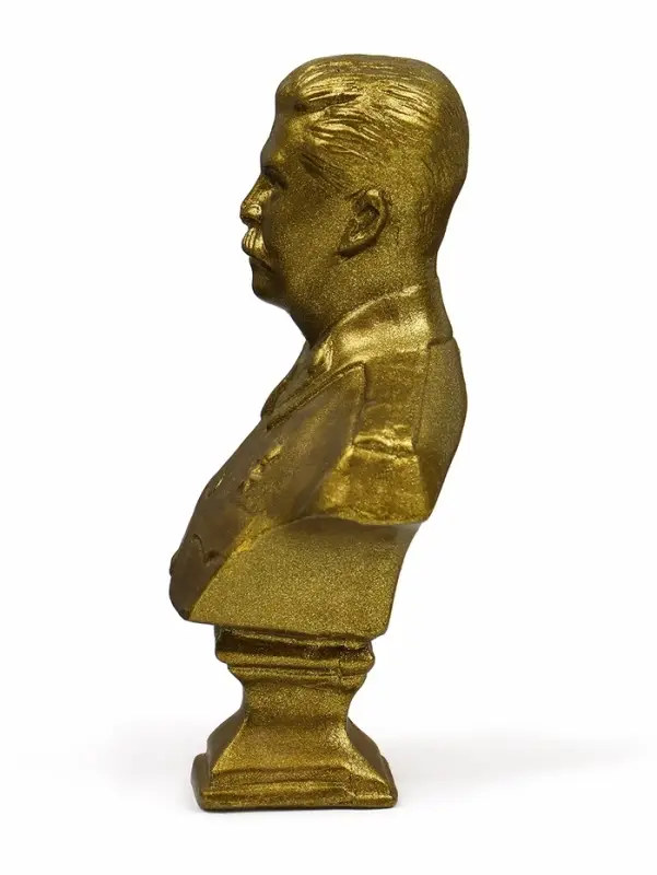 Бюст &laquo;Сталин И.В.&raquo;, фигурка гипс, состаренная латунь, 13&times;9&times;5 см