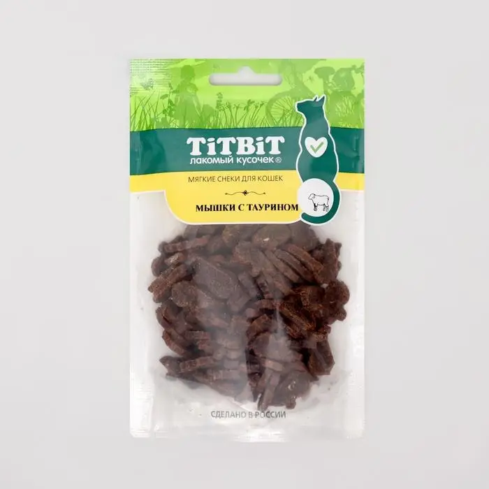 Мягкие снеки TitBit  для кошек, мышки с таурином, баранина, 50 г Мягкие снеки TitBit  для кошек, мышки с таурином, баранина, 50 г
