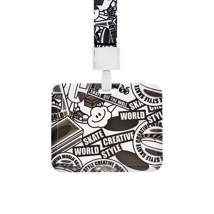 Бейдж горизонтальный, внешний 100 х 80мм, внутренний 52 х 82мм, лента 42 см, Граффити Бейдж горизонтальный, внешний 100 х 80мм, внутренний 52 х 82мм, лента 42 см, Граффити