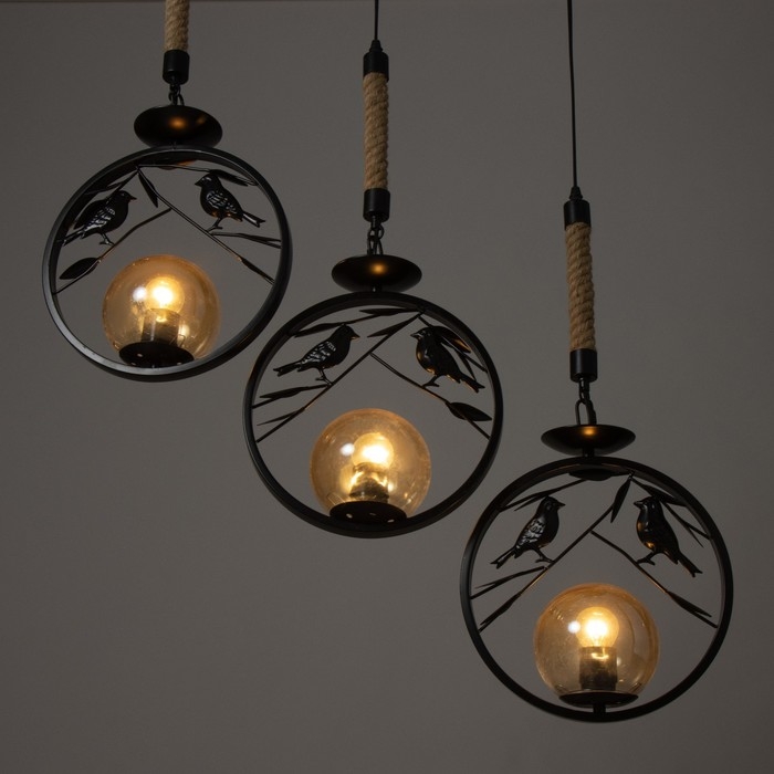 Светильник BayerLux "Птички" 3хЕ27 40Вт черный 73х14х55см