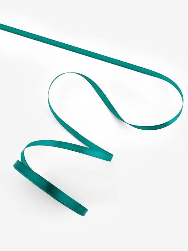 Лента атласная, 6 мм, 23&plusmn;1 м, зелёная №126