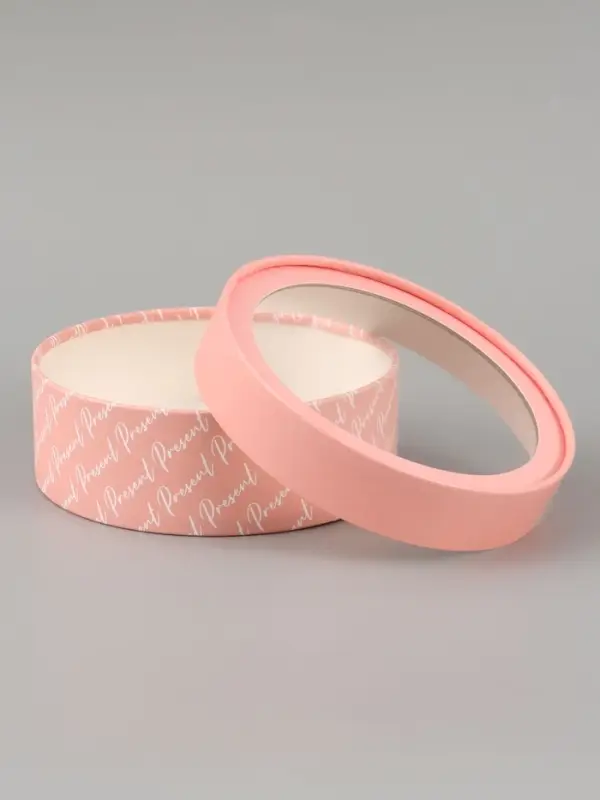 Коробка подарочная с окном &laquo;Цветы&raquo;, 16&times;16&times;5 см, круглая