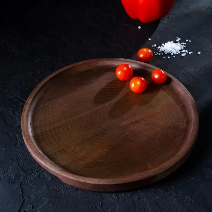 Блюдо для пиццы Adelica, d=25&times;1.8 см, дерево, массив берёзы, пропитано маслом