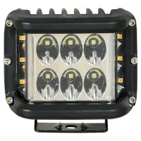 Фара светодиод. прямоуг., 12LED, дальний свет (Бел.+Желт.), 12Вт, 97x97x76мм, 12/24В, PLUS
