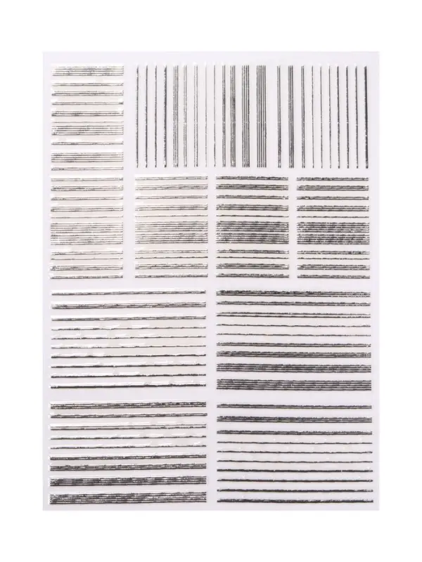 Наклейки для ногтей «Полоски», металлизированные, серебристые