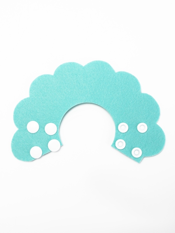 Ветеринарный воротник из фетра  Ветеринарный воротник из фетра "Ромашка", размер XS, бирюзовый