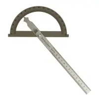 Линейка-транспортир, 15 см, нержавеющая сталь