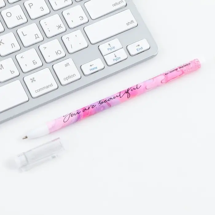 Ручка шариковая синяя паста 0.5 мм с колпачком You are beautiful пластик Ручка шариковая синяя паста 0.5 мм с колпачком You are beautiful пластик