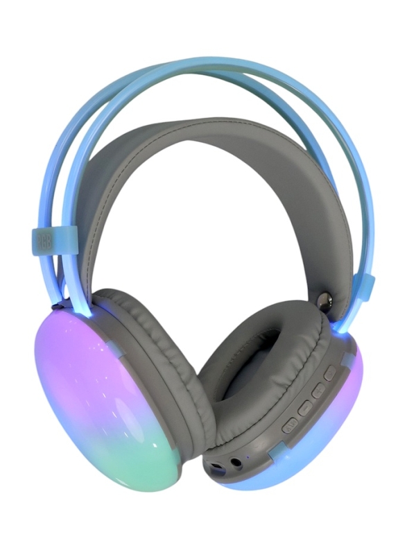 Наушники полноразмерные Mybit W-33, RGB подсветка, BT5.3, 800 мАч, Type-C, зелёные