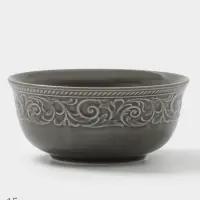 Салатник WY Floral Laceware, 700 мл, d=15 см, фарфор, серая