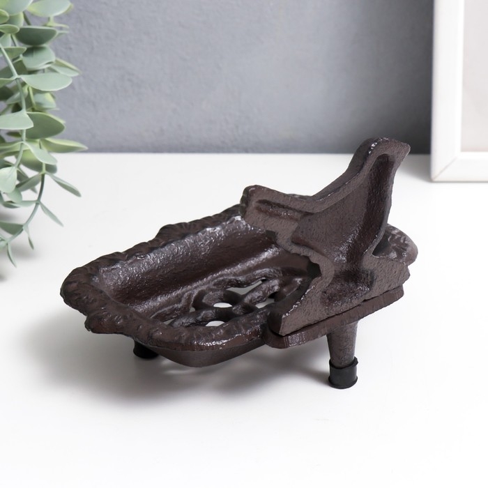 Сувенир чугун мыльница Сувенир чугун мыльница "Птица" 9х11х15 см