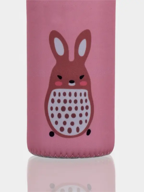 Бутылка для воды &laquo;Весёлые зверята&raquo;, 300 мл, h=17 см, в чехле, стекло, МИКС