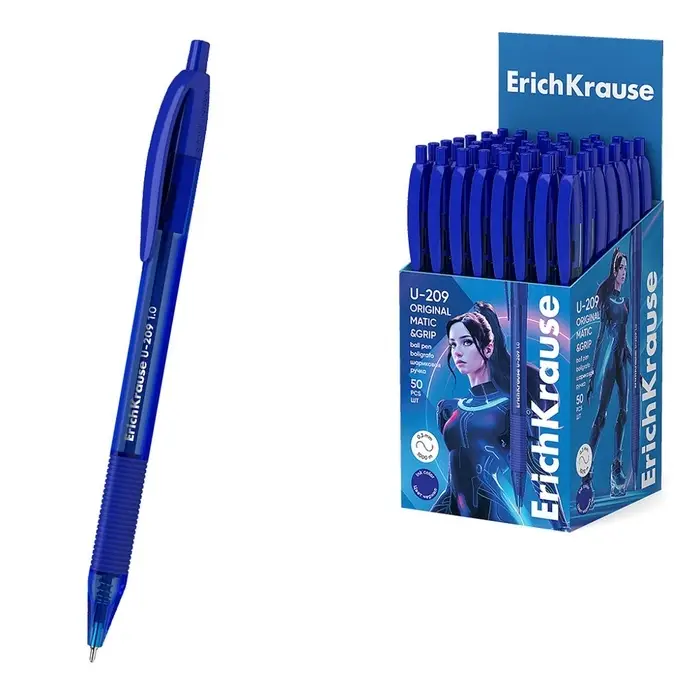 Ручка шариковая автоматическая ErichKrause U-209 Original Matic&Grip 1.0, Ultra Glide Technology чернила синие Ручка шариковая автоматическая ErichKrause U-209 Original Matic&Grip 1.0, Ultra Glide Technology чернила синие