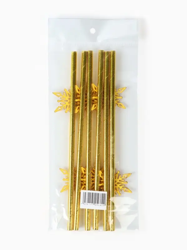 Трубочки для коктейля  Трубочки для коктейля "Снежинки", набор 6 шт.