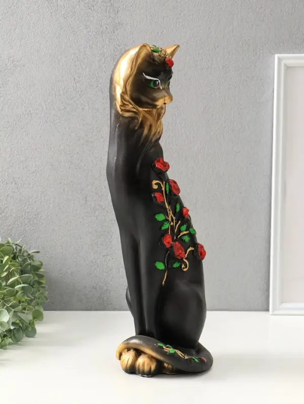 Копилка для денег &laquo;Кошка Маркиза с розами&raquo;, гипс, 48&times;18&times;15 см