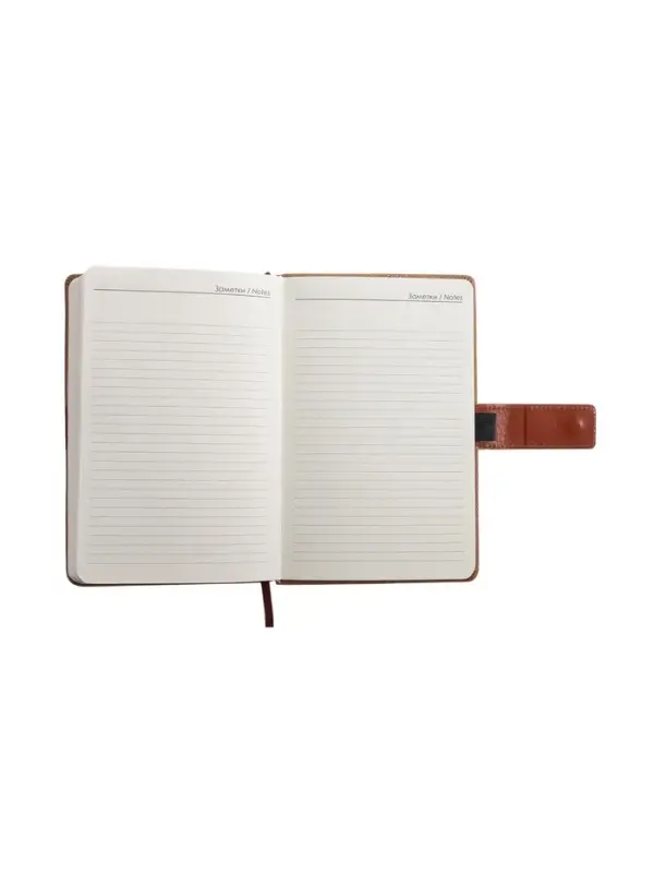 Ежедневник недатированный формат А5, с хлястиком, 128л, линия, пвх, Коричневый Ежедневник недатированный формат А5, с хлястиком, 128л, линия, пвх, Коричневый