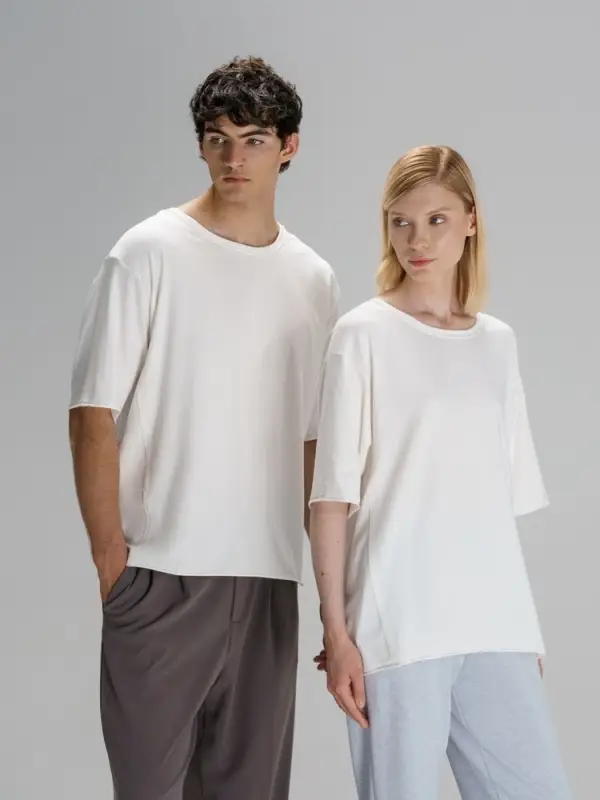 Футболка оверсайз унисекс Vozduh, молочно-белая, размер XS/S Футболка оверсайз унисекс Vozduh, молочно-белая, размер XS/S