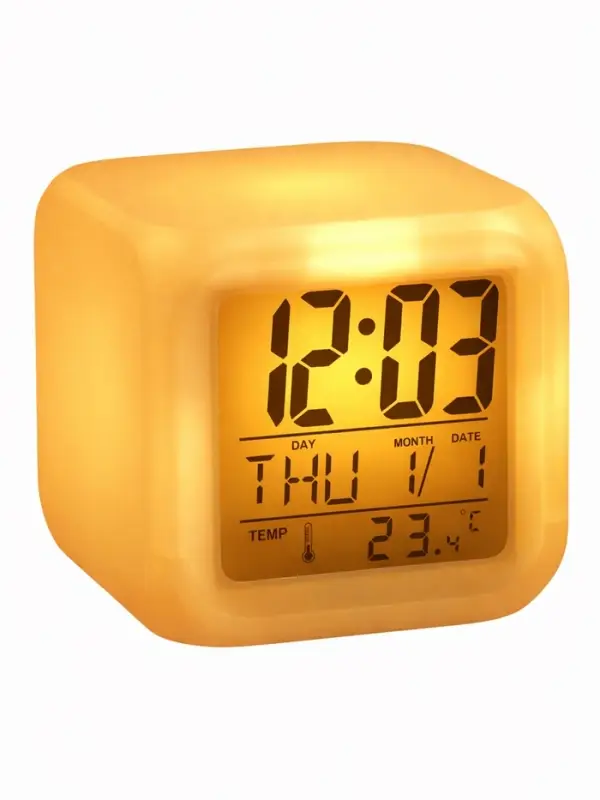 Часы - будильник LB-03, дата, температура, белый