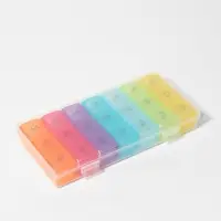 Таблетница - органайзер &laquo;Неделька&raquo;, съёмные ячейки, утро/день/вечер, 17.4&times;8.2&times;2.5 см, 7 контейнеров по 3 секции, разноцветная