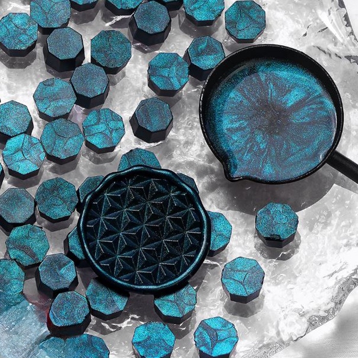 Сургуч в гранулах Сургуч в гранулах "Морская волна" перламутр набор 100 капсул