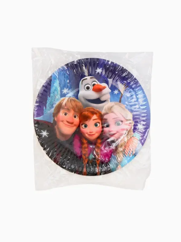 Тарелка одноразовая 18 см, набор 10 шт, Снежная принцесса