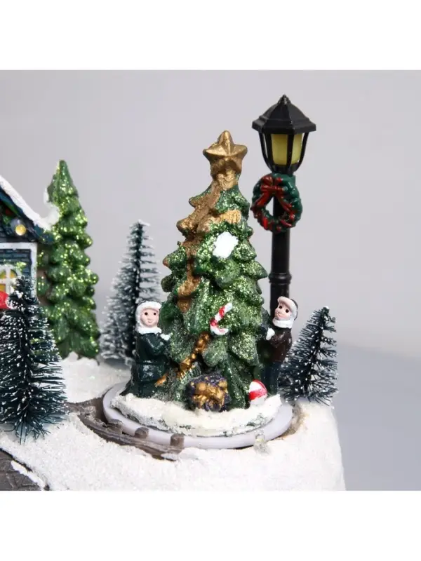 Светодиодная фигура &laquo;Новогодний город&raquo; 19&times;17&times;13 см, полистоун, от батареек ААх3, USB, свечение тёплое белое