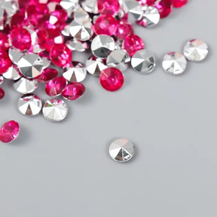 Декор для творчества в бутылочке "Стразы. Фуксия" набор 250 шт d=0,6 см 4х3х3 см