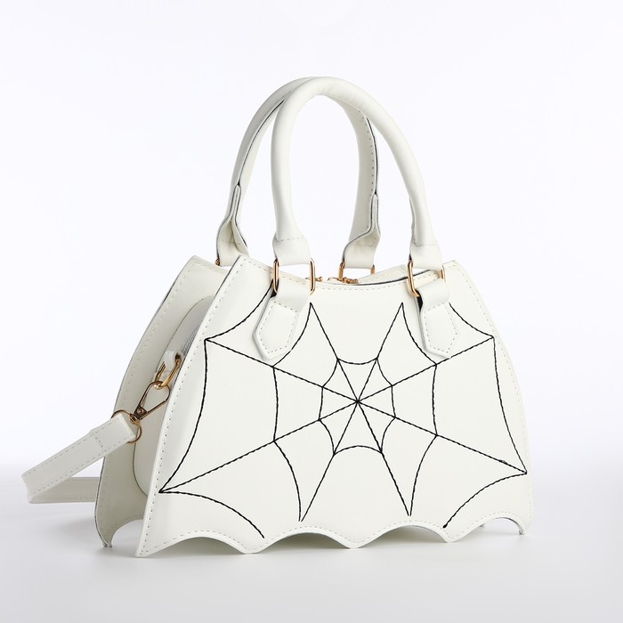 Сумка молодёжная на молнии, цвет белый Сумка молодёжная на молнии, цвет белый