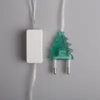 Гирлянда &laquo;Нить&raquo; 5 м с насадками &laquo;Сосульки граненые&raquo;, IP20, прозрачная нить, 20 LED, свечение мульти (RG/RB), мигание, 220 В