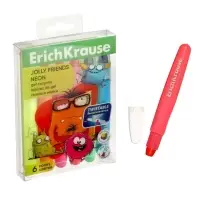 Гелевые мелки 6 цветов ErichKrause Jolly Friends Neon