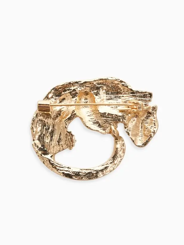 Брошь &laquo;Пантера&raquo;, чёрная в золоте