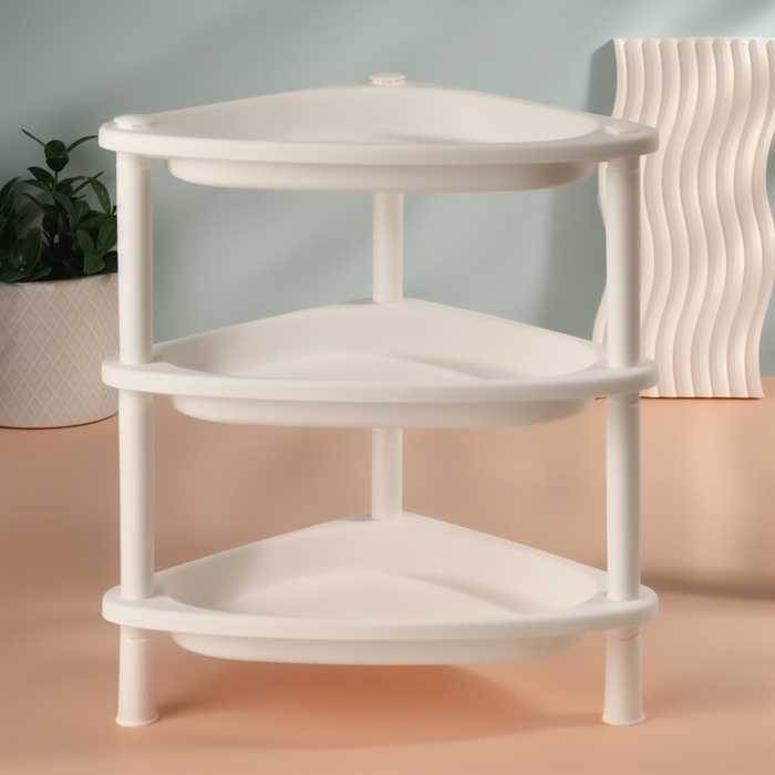 Органайзер для хранения косметики, угловой, 3 секции, 28×19.5×29 см, белый Органайзер для хранения косметики, угловой, 3 секции, 28×19.5×29 см, белый