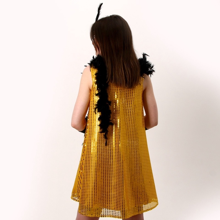 Карнавальный костюм «Гэтсби»: платье, головной убор, шарф, р-р 50-52, золото Карнавальный костюм «Гэтсби»: платье, головной убор, шарф, р-р 50-52, золото