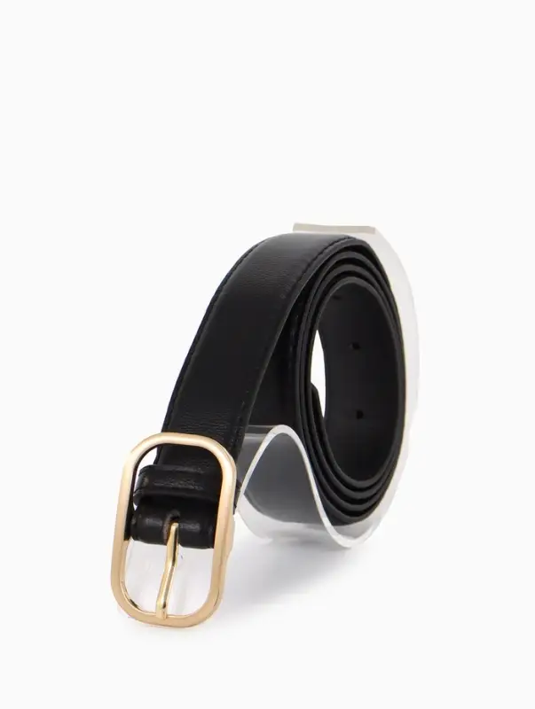 Ремень жен 05-01-01-01, Июнь2512, 3*0,3*110 см, без винта, пряж золото, 1 прокол, черный