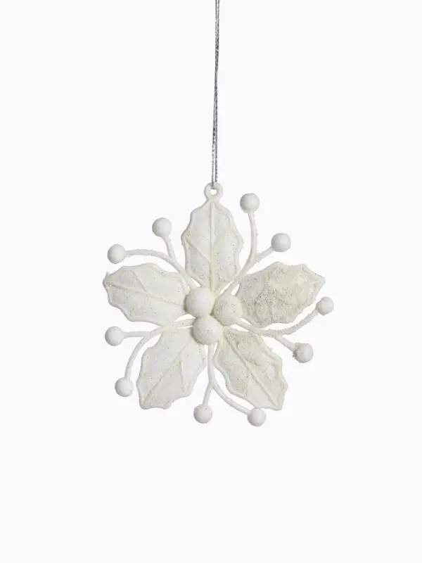 Ёлочная игрушка &laquo;Зимнее волшебство. Снежный цветок&raquo; пластик, 9 см, белый