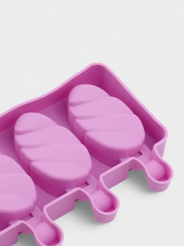 Форма для мороженого &laquo;Клубника со сливками&raquo;, силикон, 19.5&times;11.5 см, 4 ячейки (6.7&times;3.7 см), МИКС