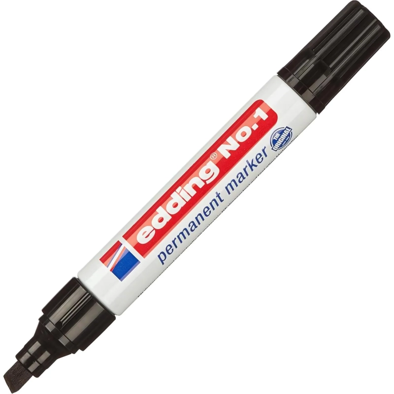 Маркер перманентный EDDING E-1/1 черный 1-5мм скошенный наконечник