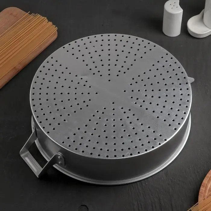 Дуршлаг алюминиевый, d=30 см, h=8,5 см, две ручки Дуршлаг алюминиевый, d=30 см, h=8,5 см, две ручки