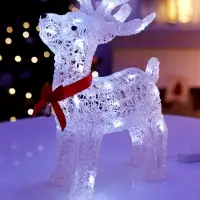 Светильник фигура светодиодная «Олень», 40 см, 50 LED, 220V, БЕЛЫЙ